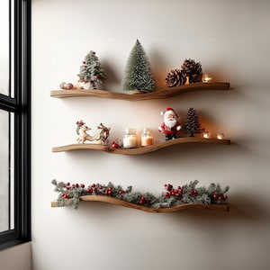 Floating corner wall shelf live edge floating shelf custom floating shelf small floating shelf home decor housewarming gift christmas gift