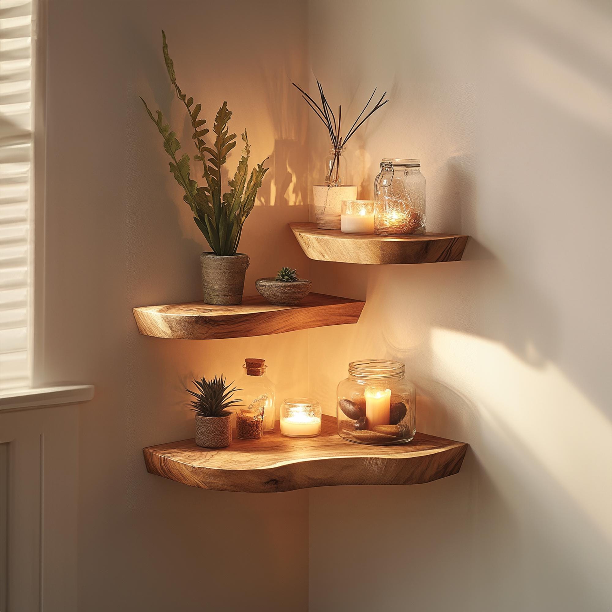Corner Shelf Decorative Bookshelf Next to Living Room Floating Corner Shelf Children's Room Bookshelf Christmas Gift