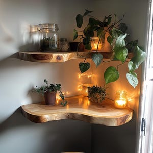 Live edge floating shelf, teak live edge shelf bookshelf decorations, walnut floating shelf,long floating shelf gift herself
