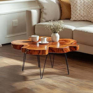 Wooden Coffee Table  Modern coffee table Coffee table for living room, Scandi coffee table Decoration living room gift her