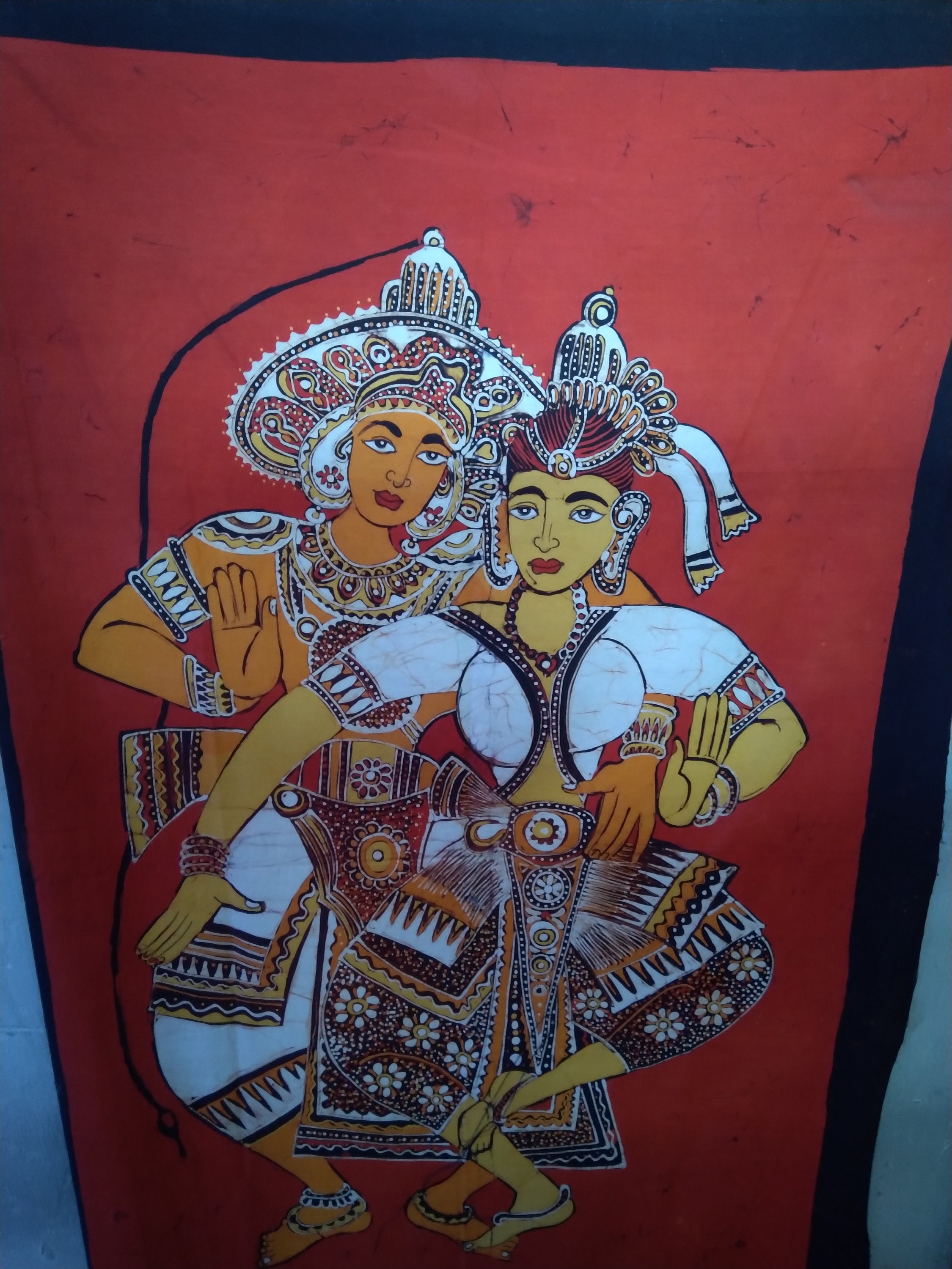 Sri Lanka Bathik Traditional Sri Lankan Kandy Couple Dancer Etsy