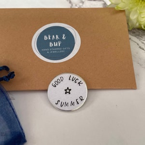 good luck aluminium pocket token with the name summer