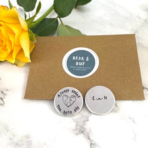 Long distance token, always under the same sky, personalised friendship token, far apart friends, going away token, moving abroad