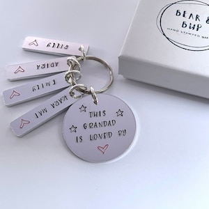 Grandad keyring, Grandad gift, Grandpa personalised gift, This Grandad is loved by keyring,