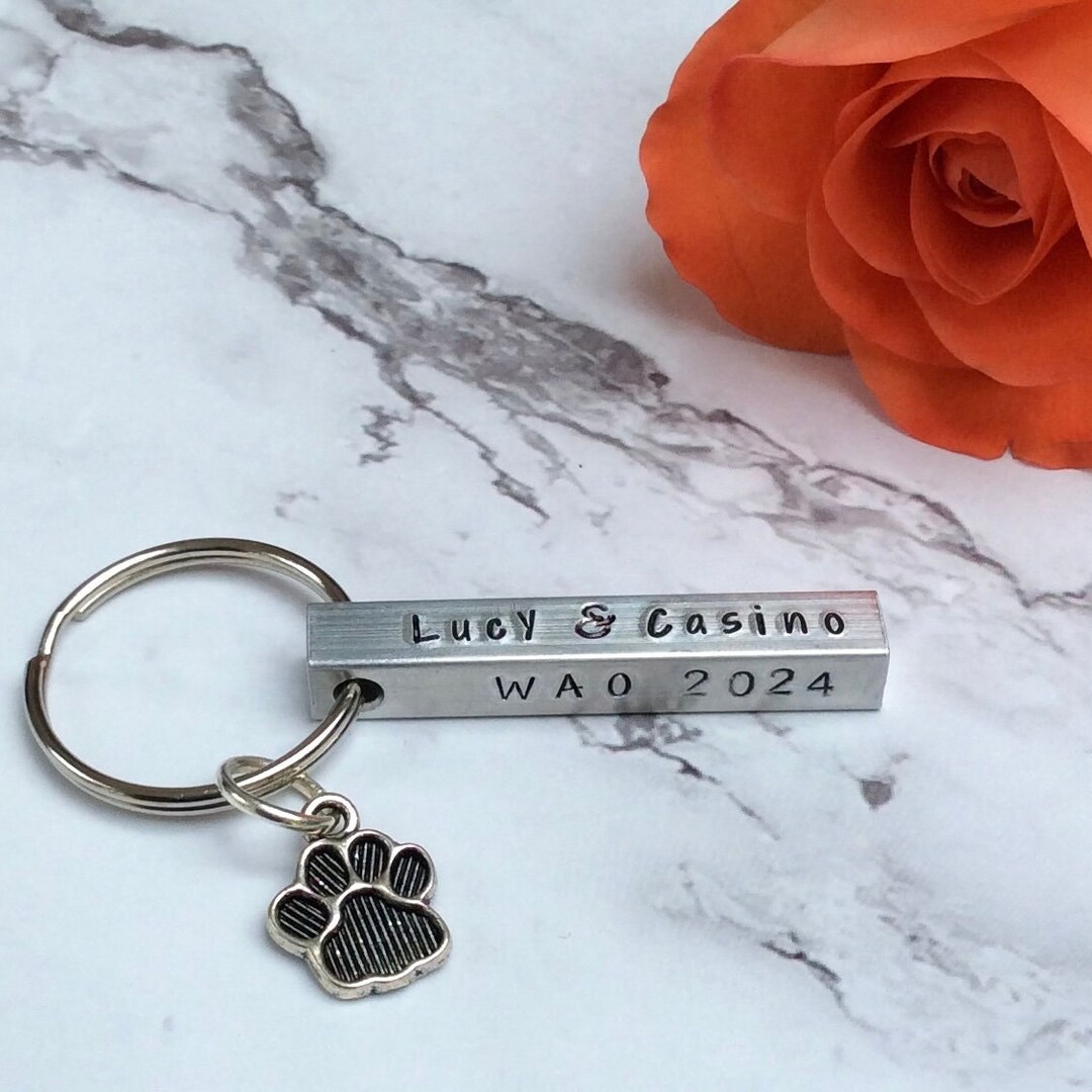 Dog Show Good Luck Keyring, Agility Competition Keyring, Dog and Owner ...