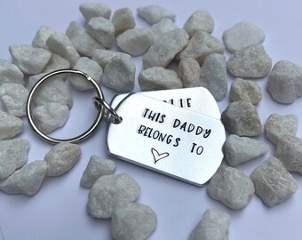 Personalised Daddy dog tag keyring - Fathers Day gift, dad gift, grandad