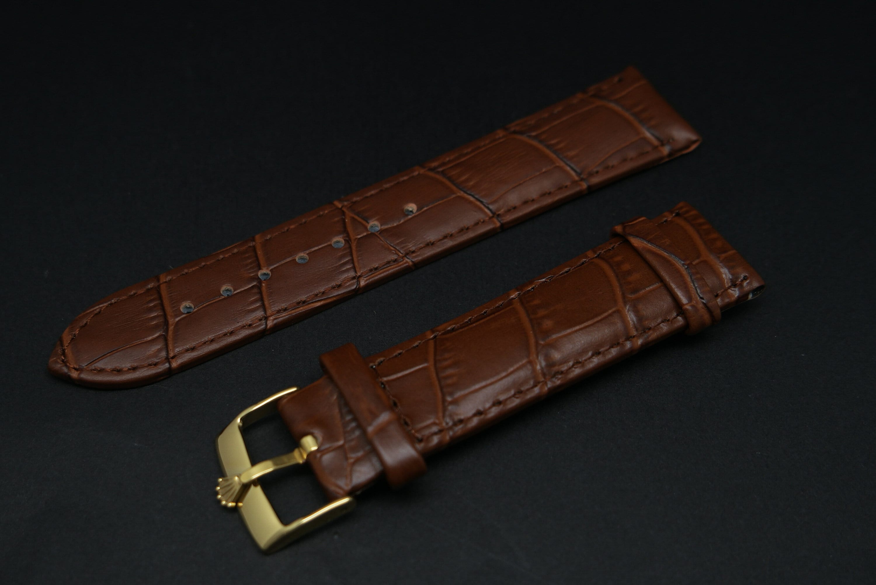 Rolex 20MM Brown Genuine Leather Watch Strap For Rolex | Etsy