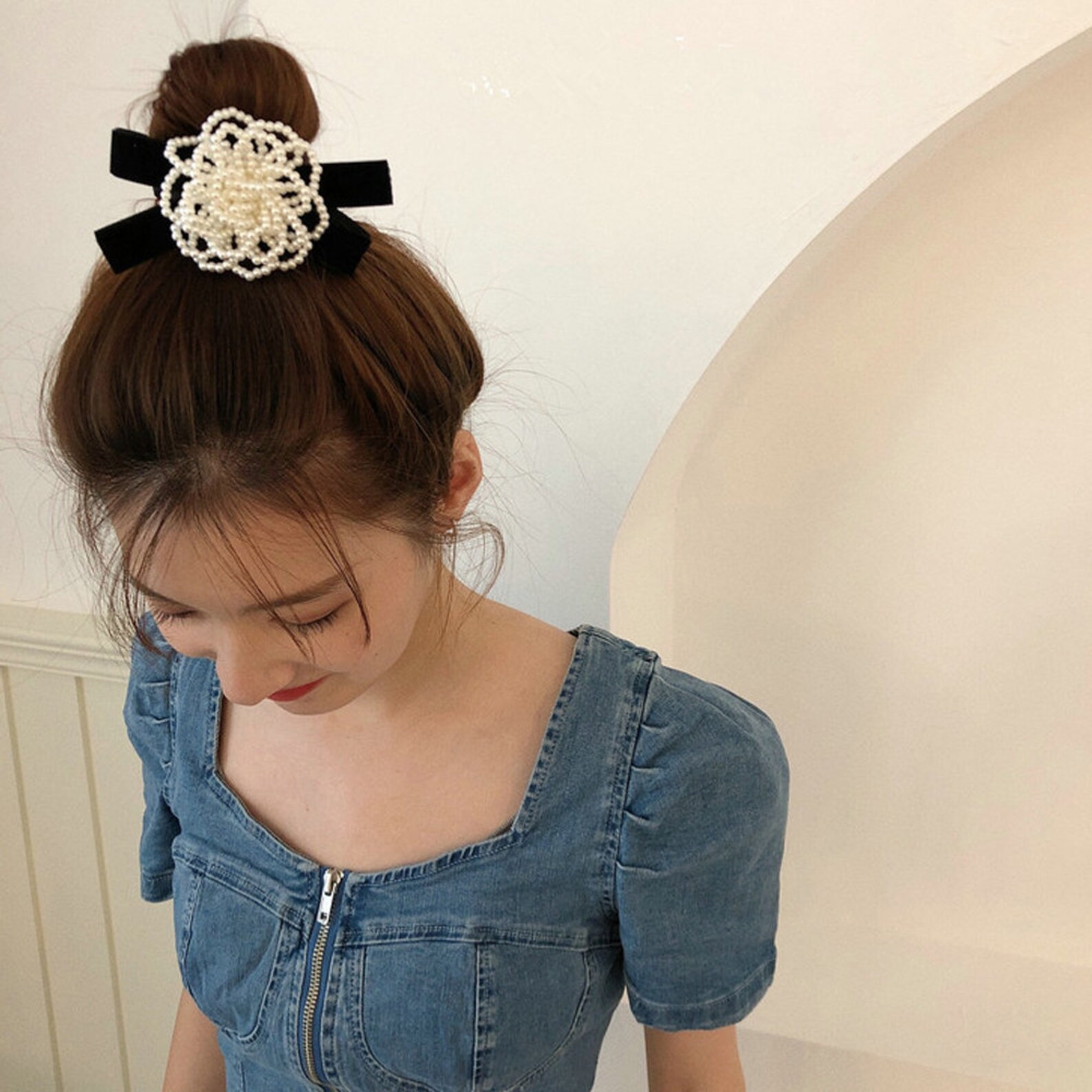 Korean Style Beaded Hair Clips Korean Style Beaded Hair Ties Etsy