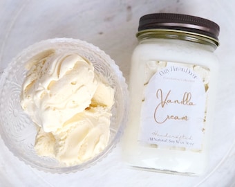 Vanilla Cream | Soy Wax Candle | Mason Jar | 16 oz