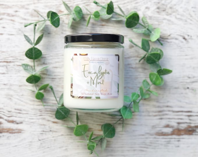 Eucalyptus & Mint | Soy Wax Candle | 8 oz