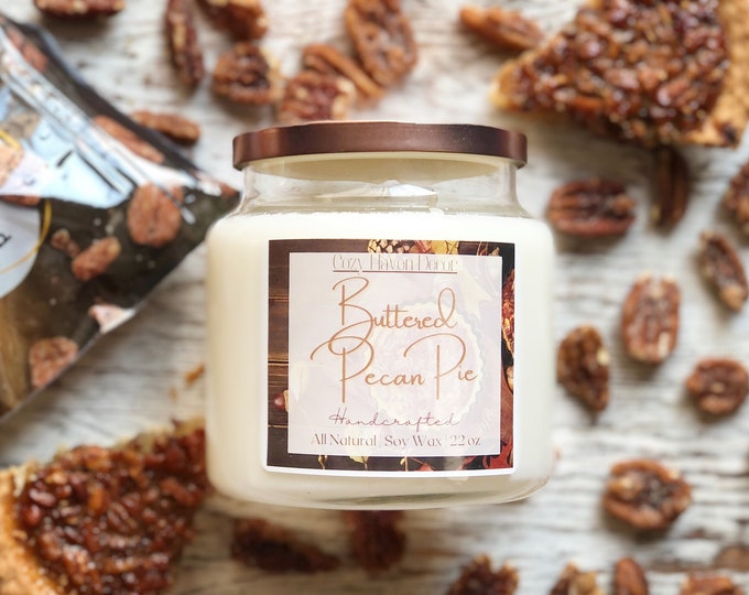 Buttered Pecan Pie | Soy Wax Candle | Double Wick 22 oz