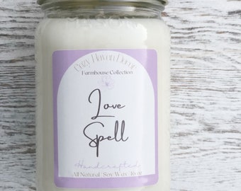 Love Spell | Mason Jar | Soy Candle | 16 oz