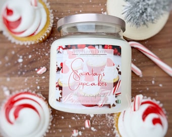 Santa’s Cupcakes | Soy Wax Candle | Double Wick | 22 oz