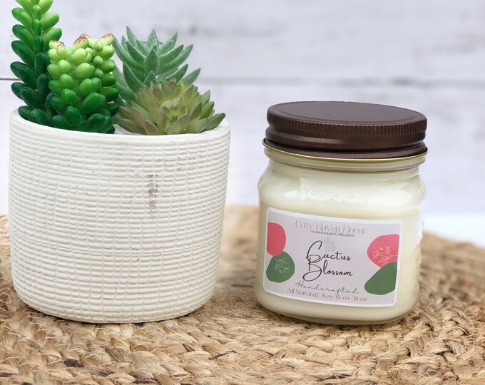 Cactus Blossom | Mason Jar | Soy Candle | 8 oz