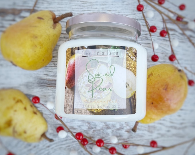 Spiced Pear | Soy Wax Candle | Double Wick | 22 oz
