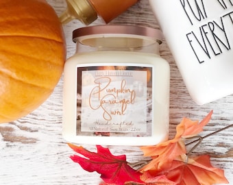 Pumpkin Caramel Swirl | Soy Wax Candle | Double Wick 22 oz