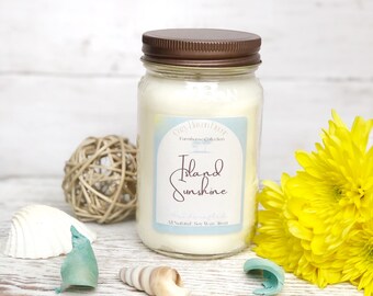 Island Sunshine | Mason Jar | Soy Candle | 16 oz