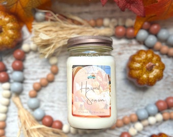 Harvest Season | Soy Wax Candle | Mason Jar 16 oz