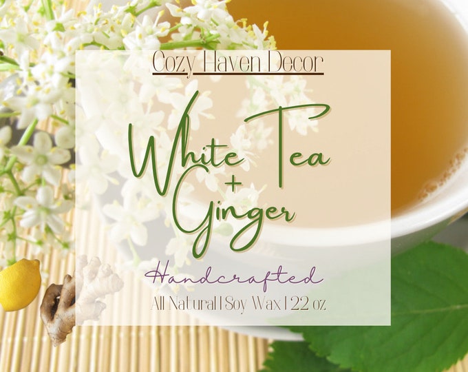 White Tea & Ginger | Soy Wax Candle | Double Wick 22 oz