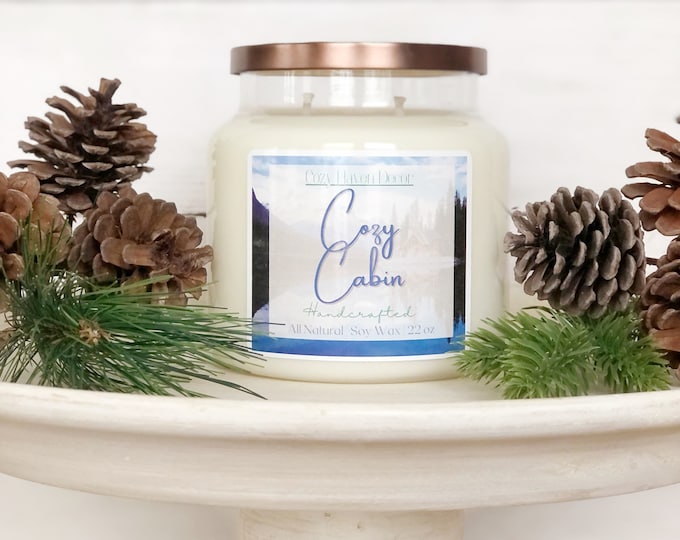 Cozy Cabin | Soy Wax Candle | Double Wick 22 oz