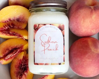 Southern Peach Candle | Soy Candle | Georgia Peach Candle | Peach Nectar | Fruit Candle | Fresh Peach | Spring Candles | Cozy Haven Decor