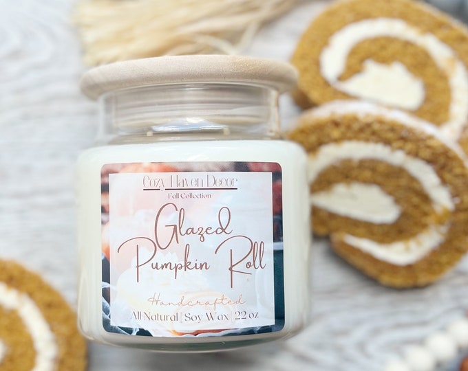 Glazed Pumpkin Roll | Soy Wax Candle | Double Wick 22 oz