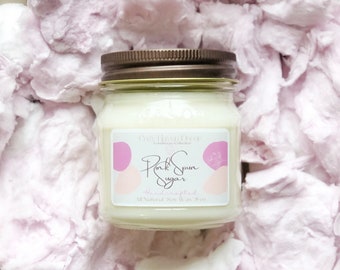 Pink Spun Sugar | Mason Jar | Soy Candle | 8 oz