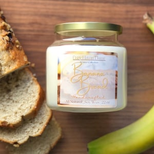 Banana Bread | Soy Candle | Banana Nut Bread Candle | Fruit Scented Candle | Essential Oil Candle | All Natural Soy Candle