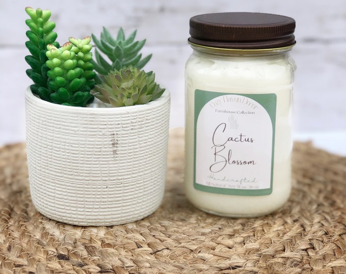 Cactus Blossom | Mason Jar | Soy Candle | 16 oz