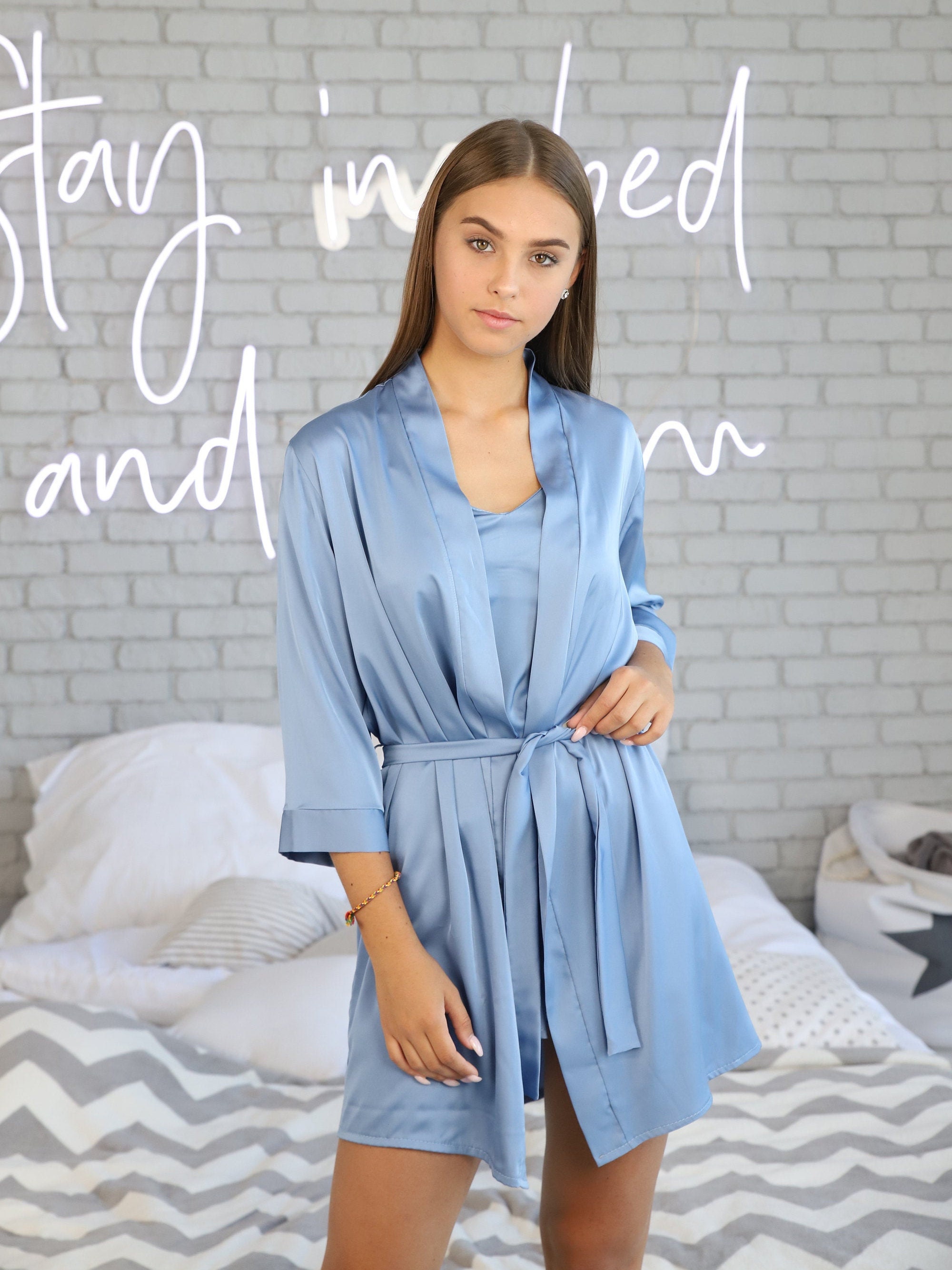 Women's Silk Robe Summer Bathrobes 