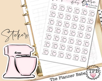 Baking Stickers, Printed Planner Stickers for PM MM GM Agenda, Sticker Sheets, Planner Stickers, Personal Planner, A5 Planner