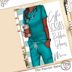 Nurse Coffee Dashboard Planner Cover, A5 Insert, GM MM PM Agenda Planner Insert, Personal Planner, Happy Planner, Erin Condren