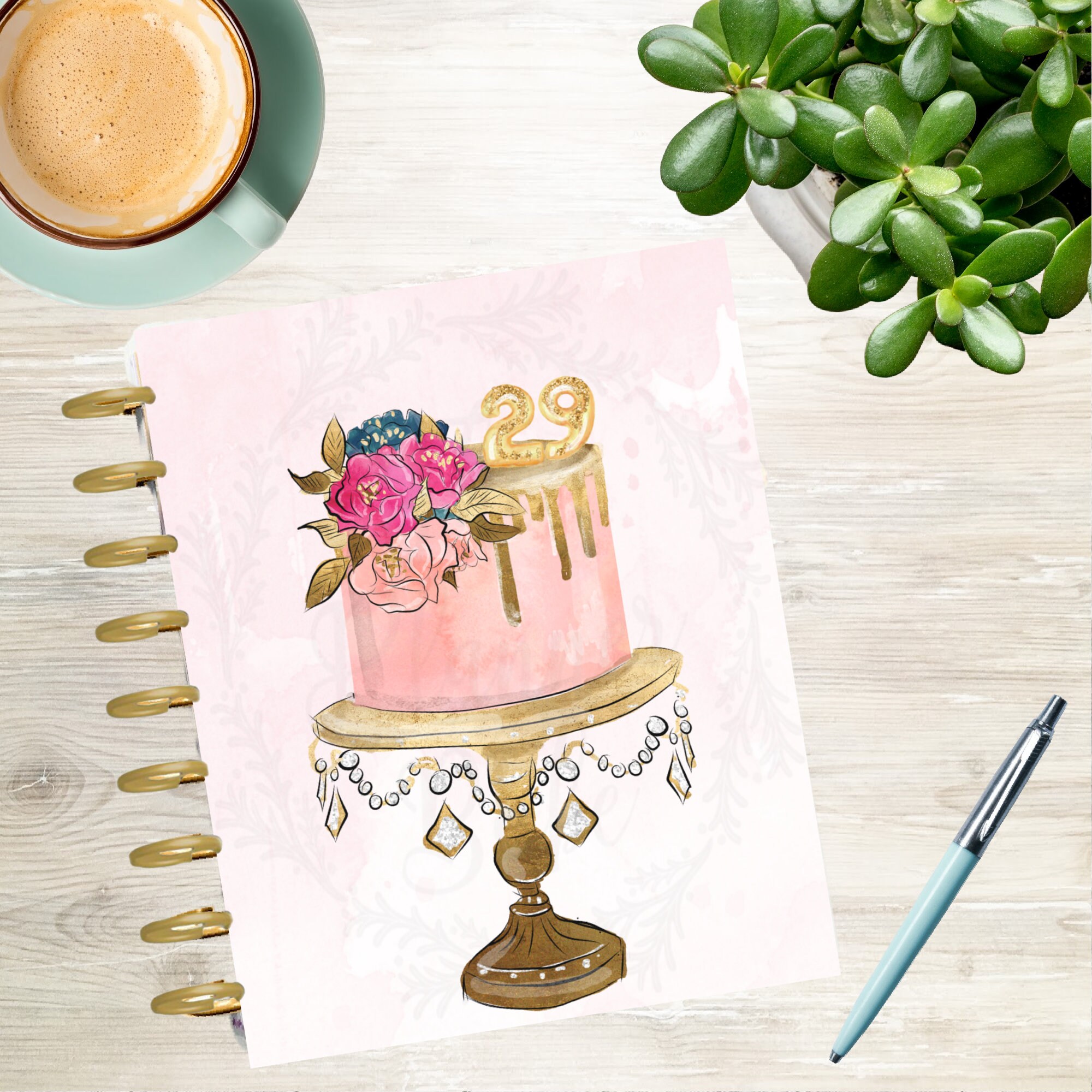 Birthday Cake Planner Cover Planner Dashboard A5 Insert Etsy