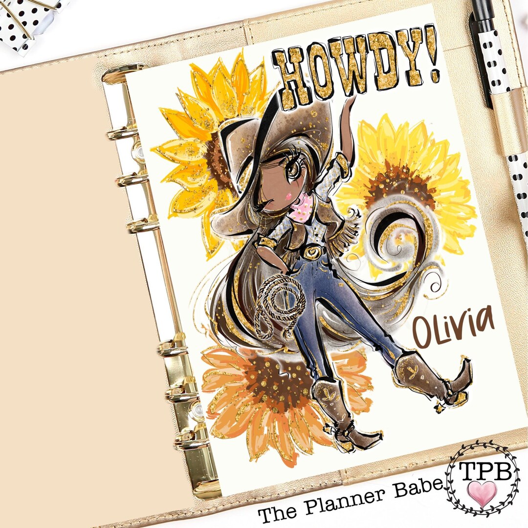 Cowgirl Howdy Dashboard Planner Cover A5 Insert A6 GM MM PM - Etsy