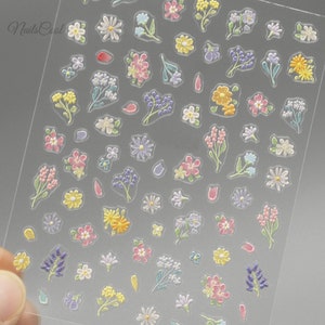 Blumen Nagel Aufkleber 3D DIY Aufkleber 5D Nagel Abziehbilder Nail Art