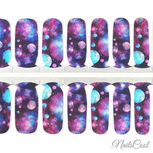 Nail Wraps Purple Color Nail Stickers Chameleon Shimmer Real nail Polish Strips Street Art 16 Strips Space Odyssey