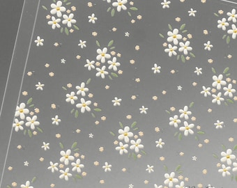 5D Nail Decals Nail Stickers DIY Stickers Embossed Flower Leaf Custom Cropping For Nail Art