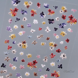 Blumen Nagel Aufkleber Bunte Ölgemälde 3D DIY Aufkleber 5D Nagel Abziehbilder Blumen Nagel Kunst