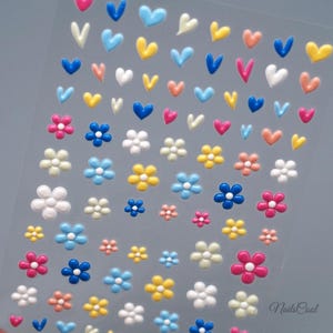 Blumen Nagel Aufkleber Bunte 3D DIY Aufkleber 5D Nagel Abziehbilder Blumen Nagel Kunst