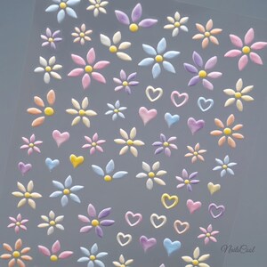 Blumen Nagel Aufkleber Makalong 3D DIY Aufkleber Bunte 5D Nagel Abziehbilder Blumen Nagel Kunst