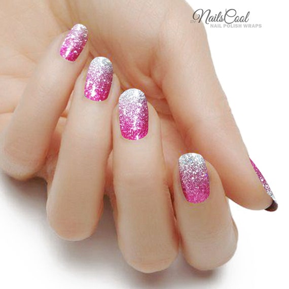 Soft Pink Glitter Nail Polish Strips Wrap