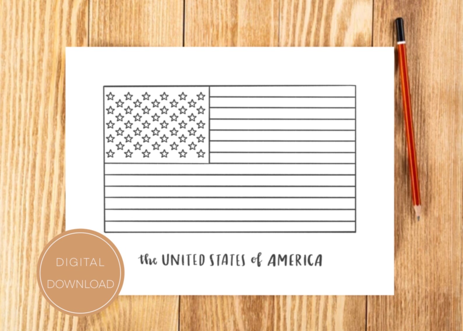 Page de coloriage de drapeau américain Téléchargement | Etsy