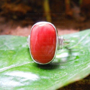 Natural Coral Ring, Astrological Ring For Men, everyday wear, 925 Sterling Silver or Panchadhatu Handmade Ring, Birthstone Men Ring Gifts