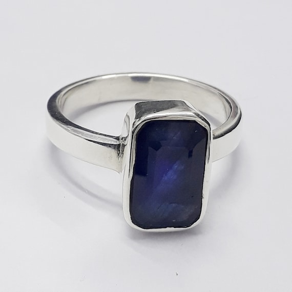 Blue sapphire ring cheap design for female