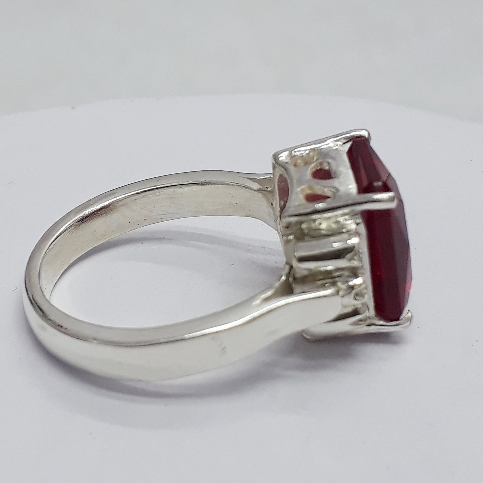 RubinRing 925 Sterling Silvert Rechteck Form Ring für sie Etsy