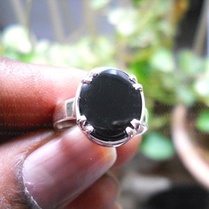 Natural Aqeeq Ring, Men Ring, 925 Sterling Silver Ring, Handmade Ring, Black Gemstone, Birthstone Ring, Natural Sulemani Hakik Ring for him