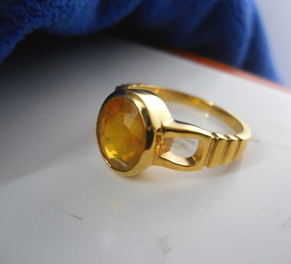 Natural Certified Yellow Sapphire Ring/ 5.00-8ct Ct. Astrological