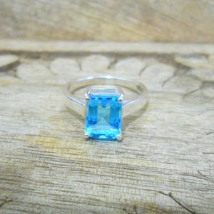 Blue Topaz Ring 925 Sterling Silver | Blue Gemstone Jewelry | December Birthstone Gift | Birthday Anniversary Gift For Her | Women Ring