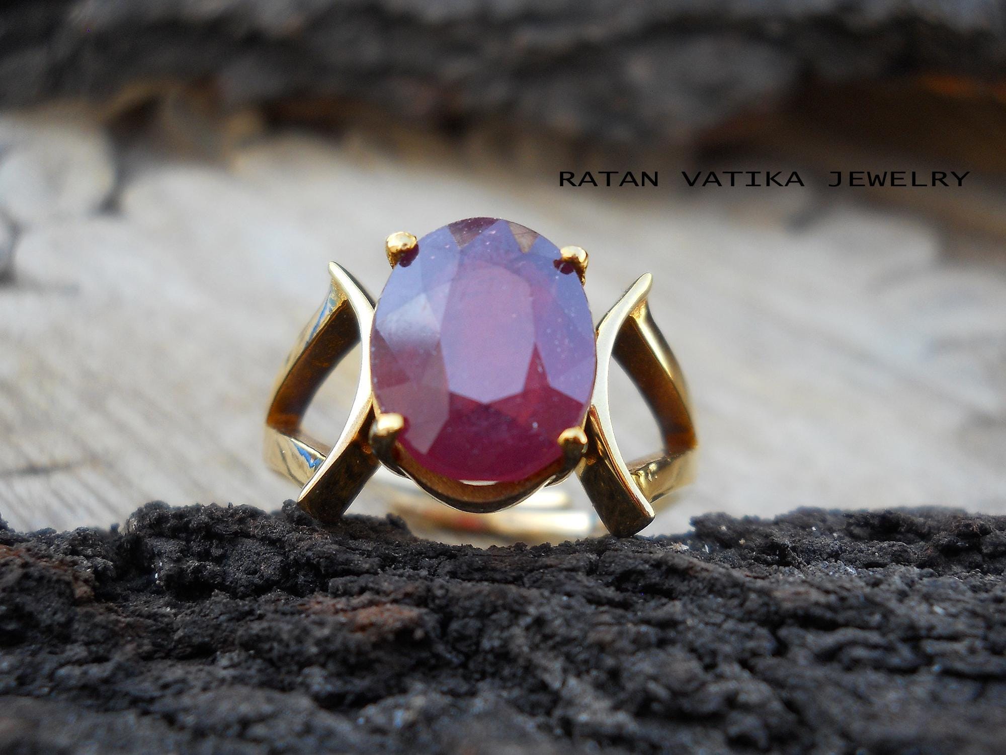 Gold Manik Ring In Copper Natural Ruby Rings Ruby Ring Ruby July