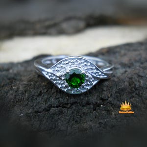 Emerald Ring, Green Gemstone, May Birthstone Jewelry, Handmade Engagement Ring, Gold plated or 925 Silver, Boho Wedding Gift for Her